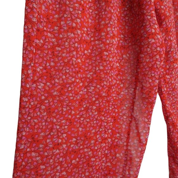Vintage 90s Y2K Josie Natori Red Hearts Pajama PJ Pants Sheer Pajama Sleepwear - Picture 3 of 9